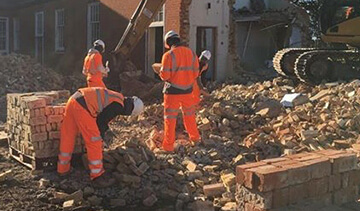 Bricks being palletised